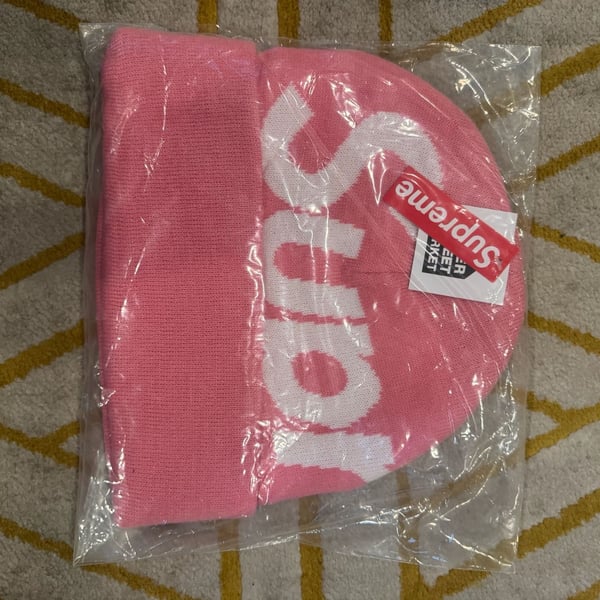 Supreme Big Logo Beanie FW24 Pink