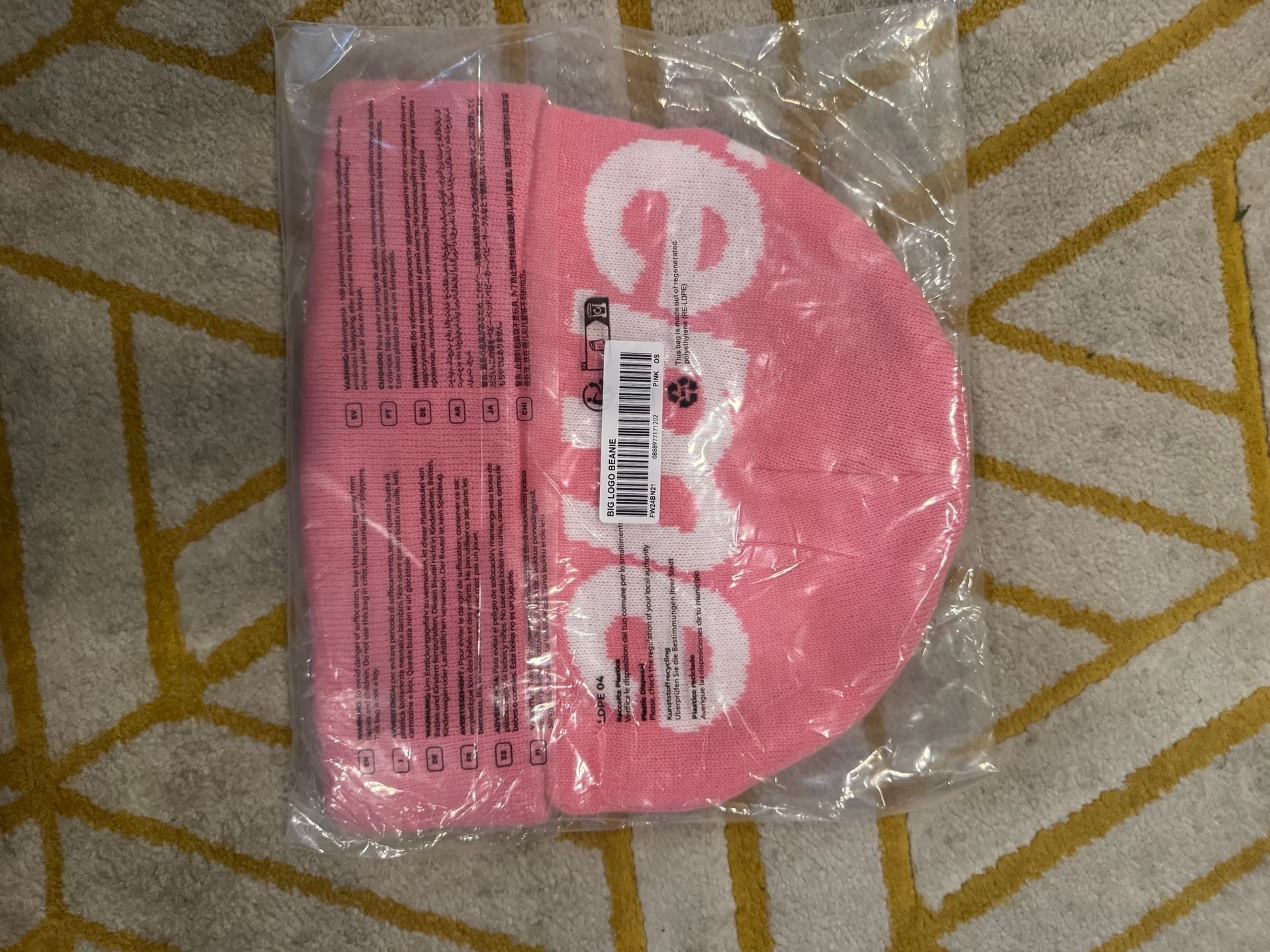 Supreme Big Logo Beanie FW24 Pink 2