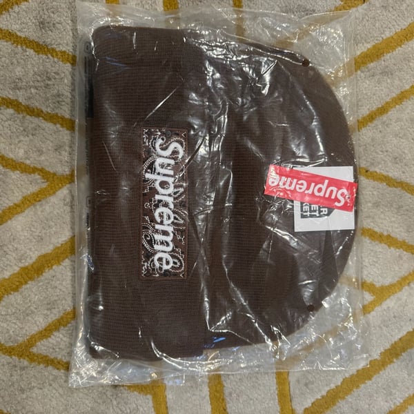 Supreme x New Era Bandana Box Logo Beanie 'Dark Brown' FW19