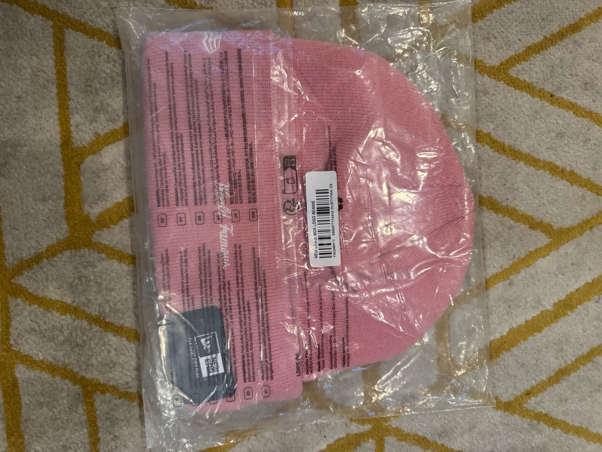 Supreme x New Era Box Logo Beanie 'Dusty Pink' FW24 3