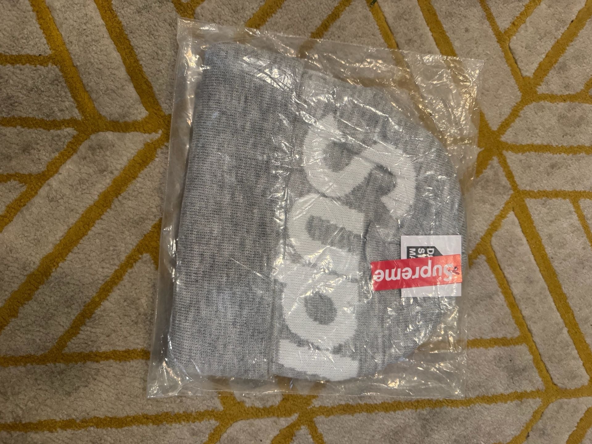 Supreme Big Logo Beanie Heather Grey FW24 1