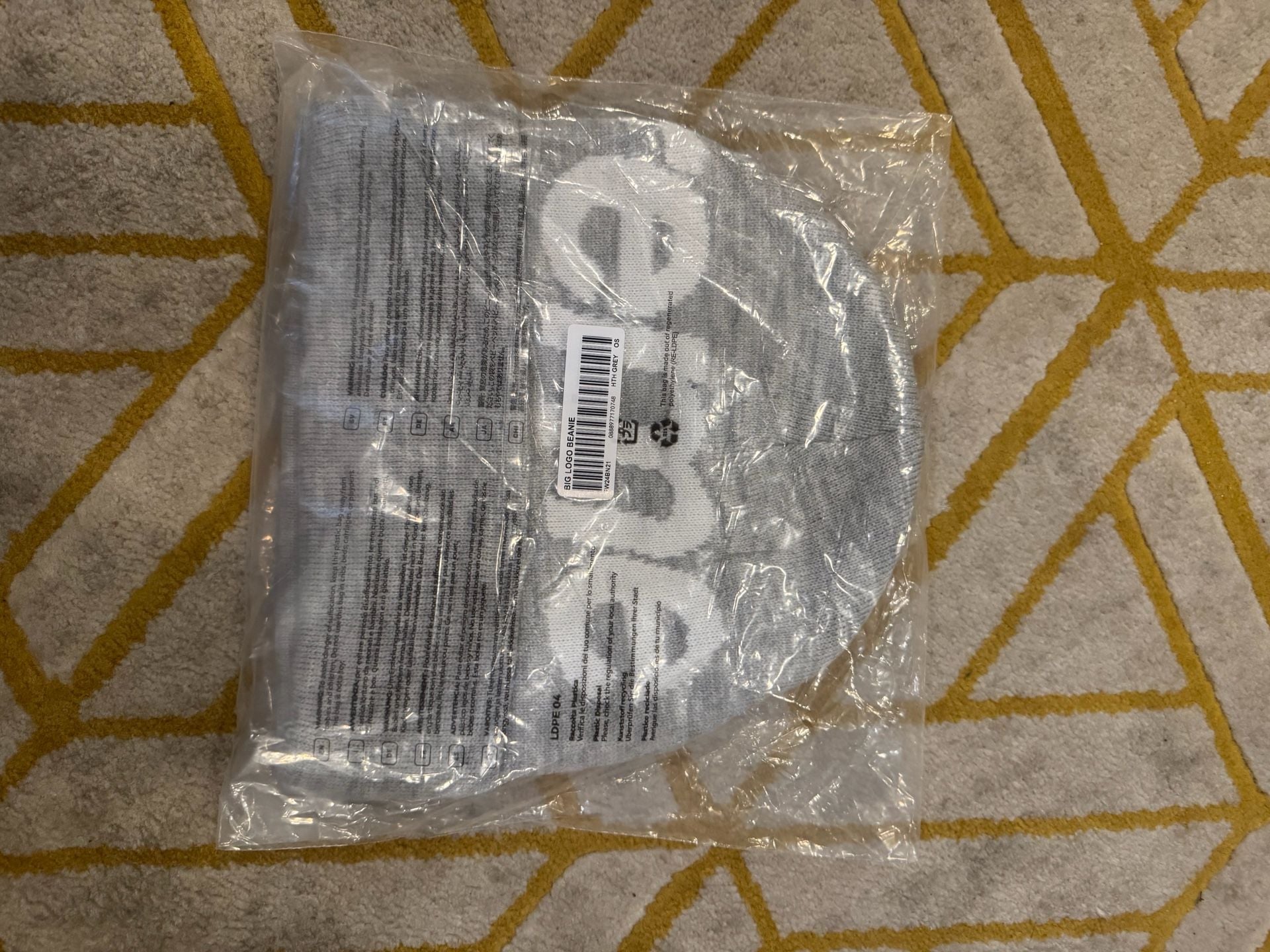 Supreme Big Logo Beanie Heather Grey FW24 2