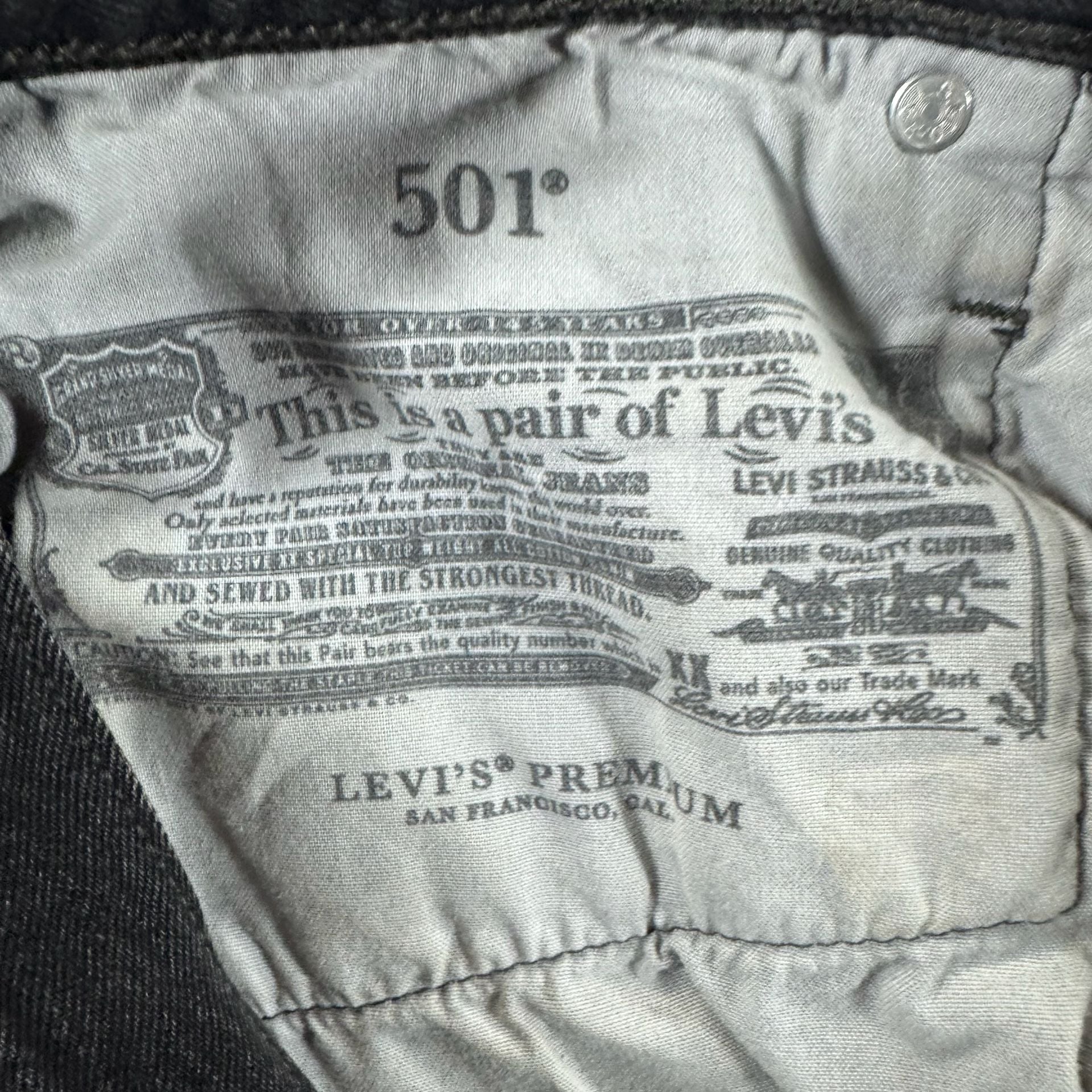 Levi's 501 Original High Rise Button Fly Black Distressed Cut-Off Denim Shorts 10
