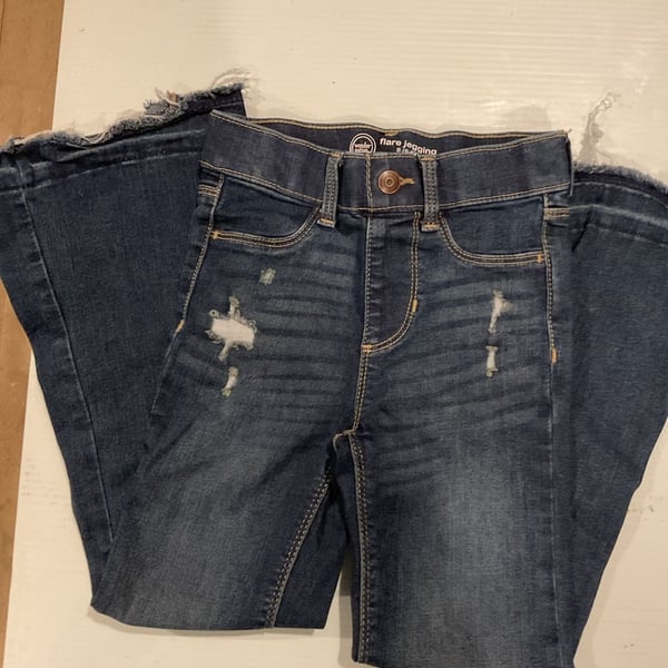 Wonder Nation Girls' Distressed Flare Jegging Jeans