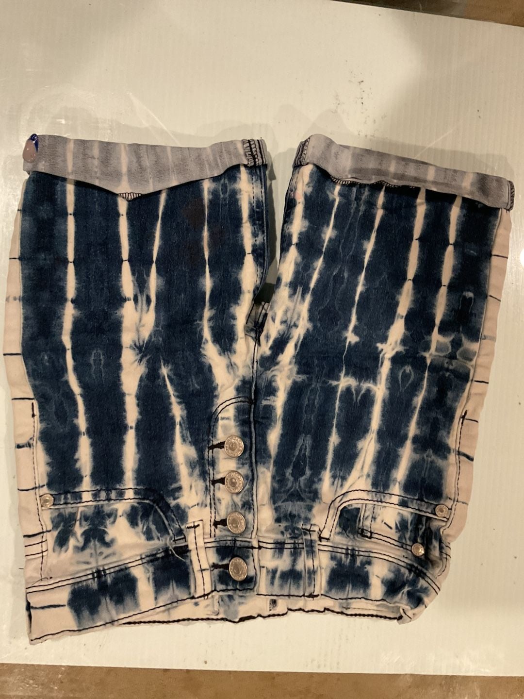 Jordache Girls High Rise Bermuda Tie-Dye Denim Shorts 1