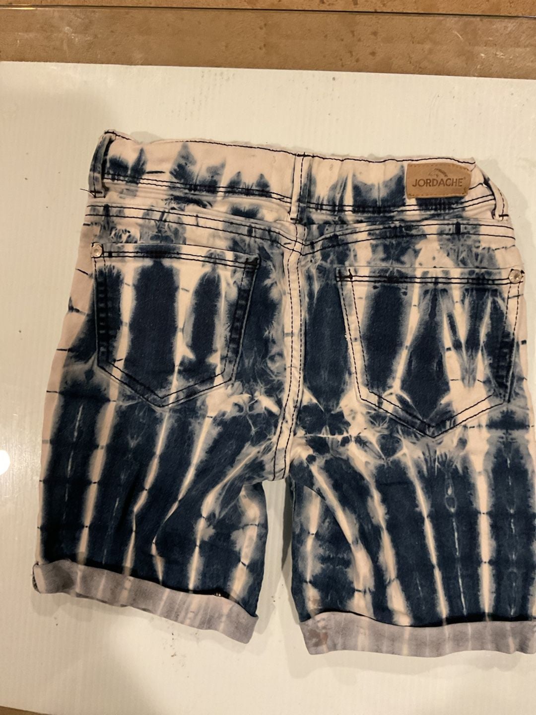 Jordache Girls High Rise Bermuda Tie-Dye Denim Shorts 2