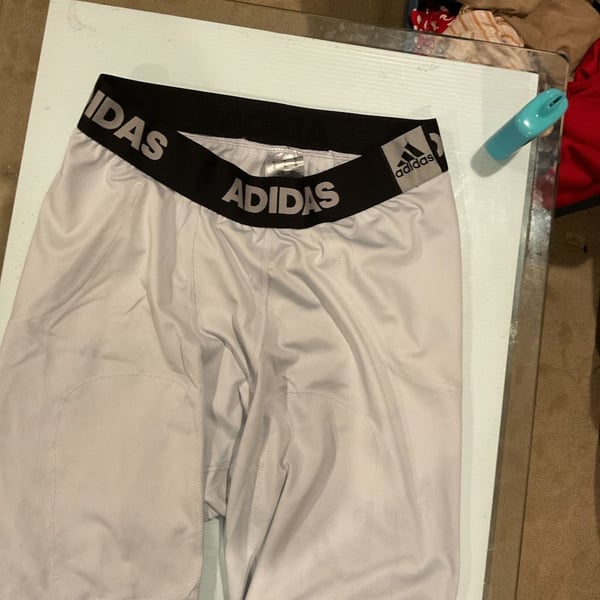 Adidas Men's 5-Pocket Football Girdle Compression Shorts White