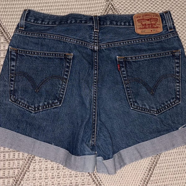 Levi's 550 Cuffed Denim Shorts with Daisy Embroidery