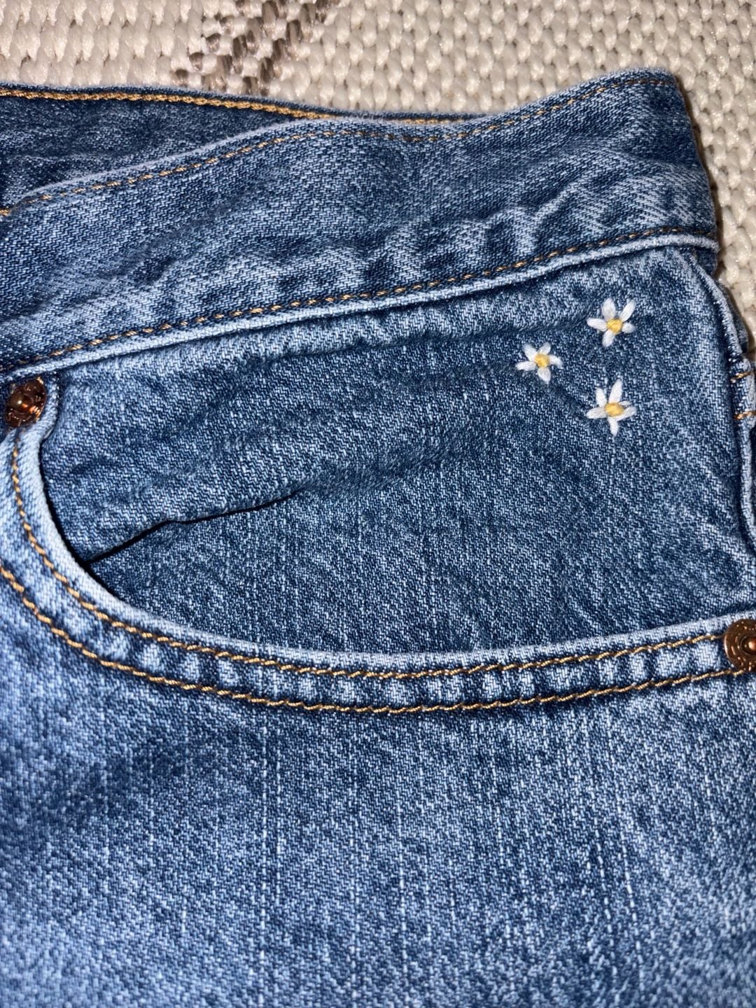 Levi's 550 Cuffed Denim Shorts with Daisy Embroidery 4