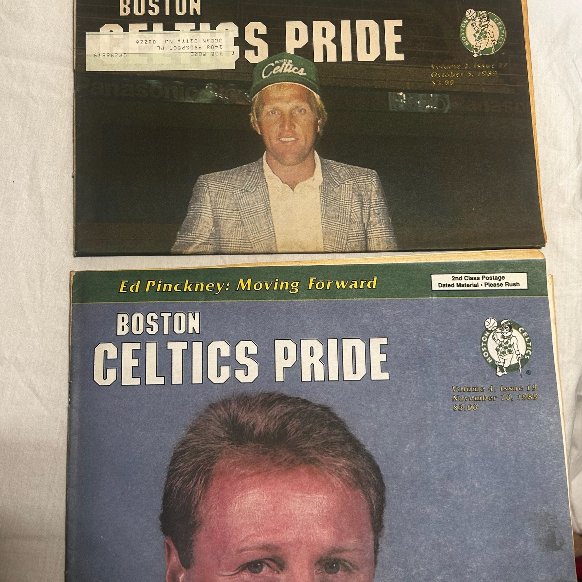 Collection of Vintage Boston Celtics Weekly Magazines & 1989 Bud Light Calendar 12