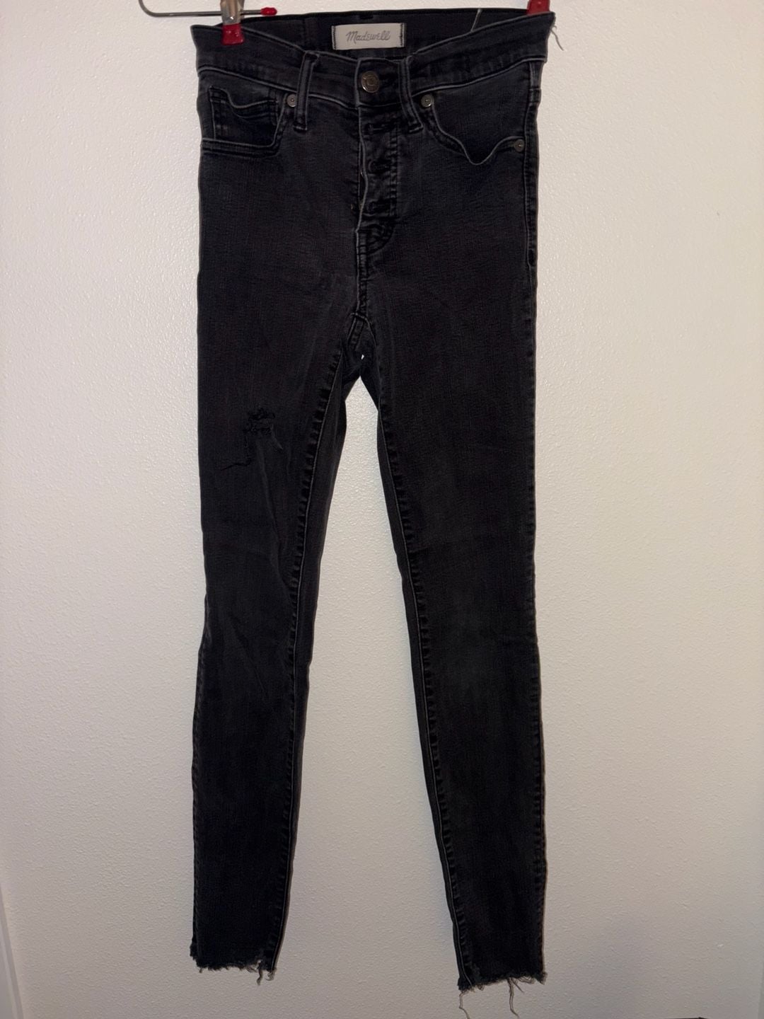 Madewell 10" High-Rise Skinny Jeans in Berkeley Black with Button Front 2
