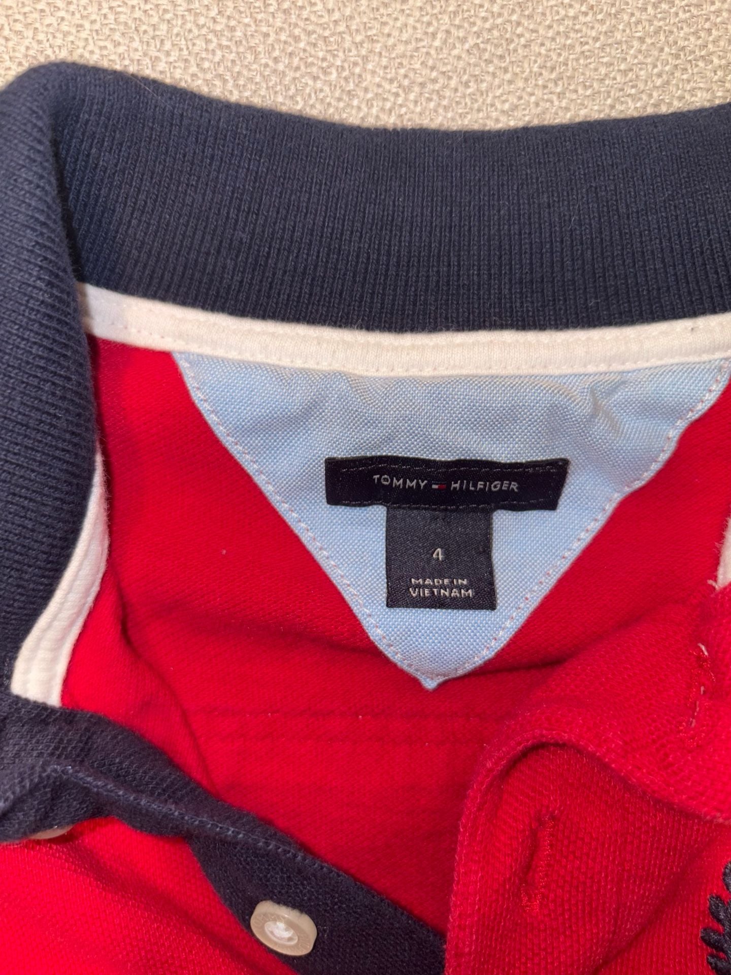 Tommy Hilfiger Kids Boys Short Sleeve Colorblock Polo Shirt Size 4 3