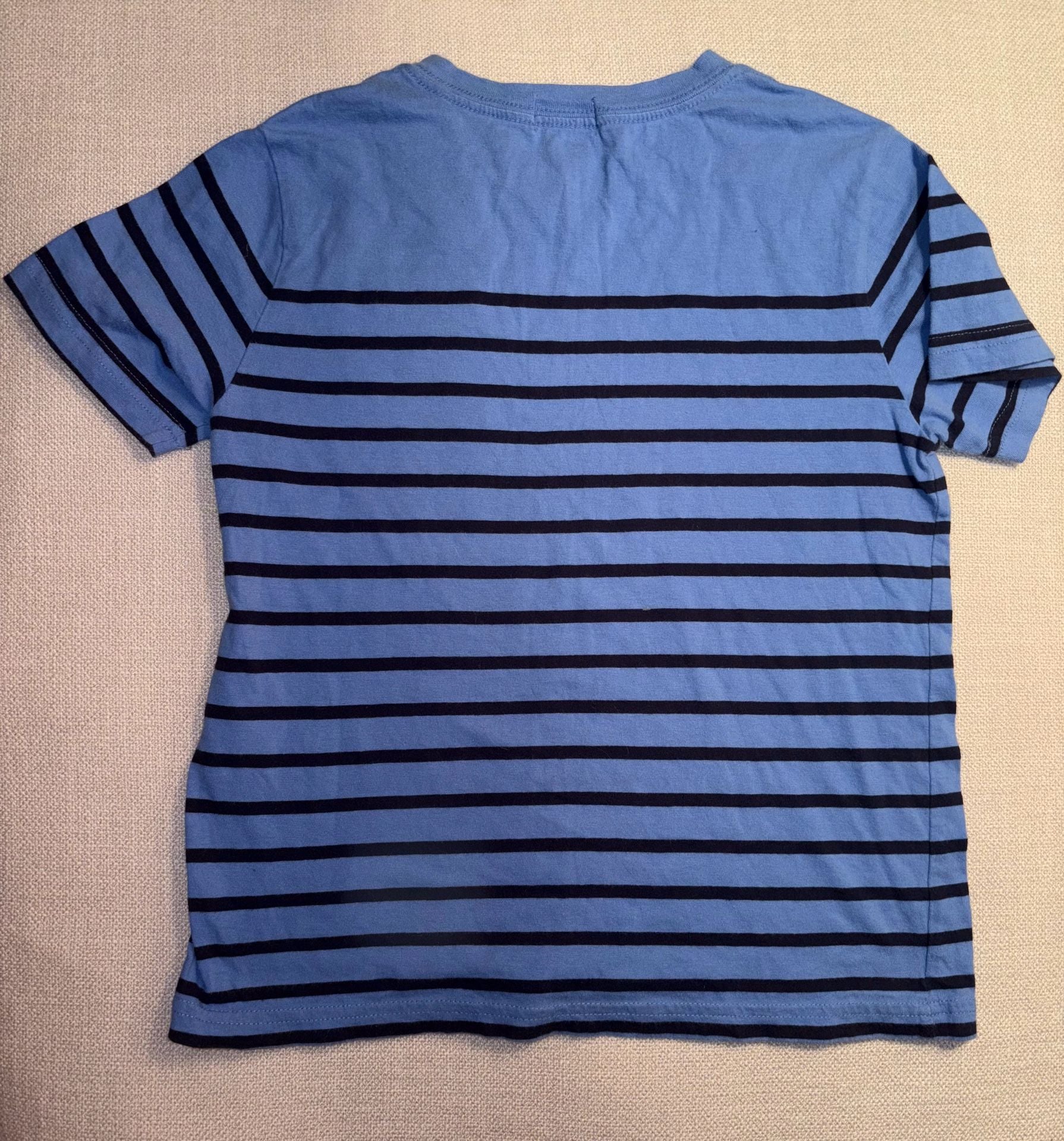 Polo Ralph Lauren Kids Striped V-Neck Pocket T-Shirt Blue and Navy 4