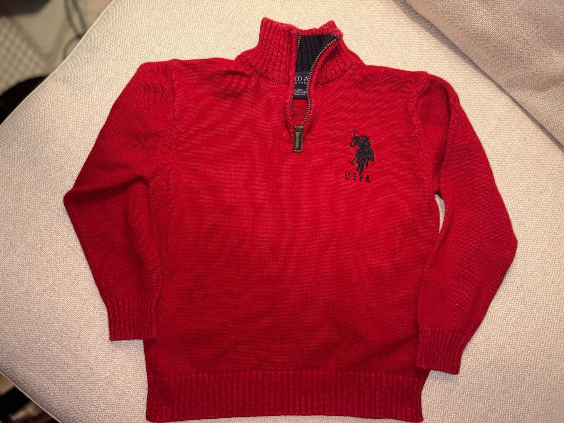U.S. Polo Assn. Boys' Quarter-Zip Cotton Knit Sweater 2