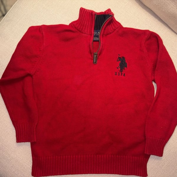 U.S. Polo Assn. Boys' Quarter-Zip Cotton Knit Sweater