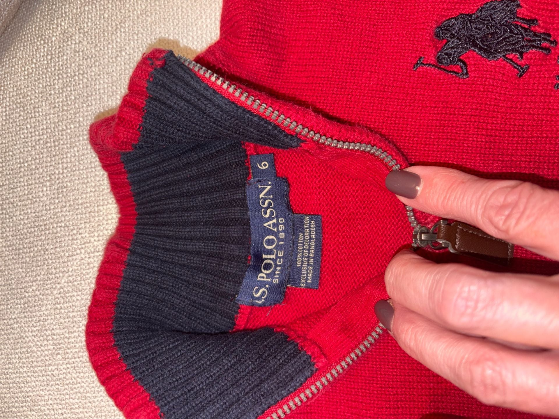 U.S. Polo Assn. Boys' Quarter-Zip Cotton Knit Sweater 4