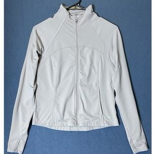 Layer 8 Track Jacket Womens Small Tan Qwick-Dry Full Zip Thumbholes Athleisure 2