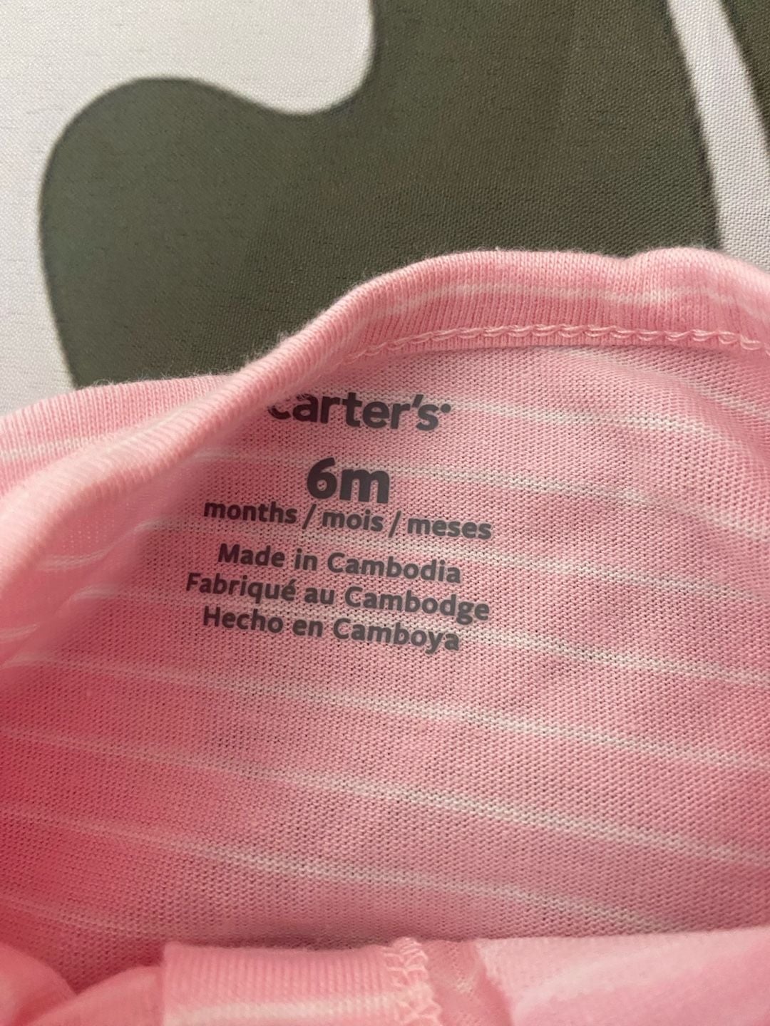 Carter's Baby Girl 2-Piece Set: Pink Striped Dress and Butterfly Romper, 6M 5