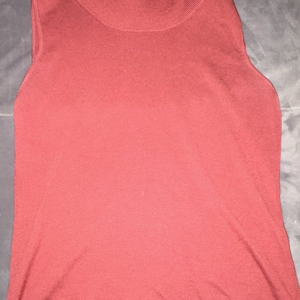 Banana Republic Silk-Blend Sleeveless Cowl Neck Top in Red