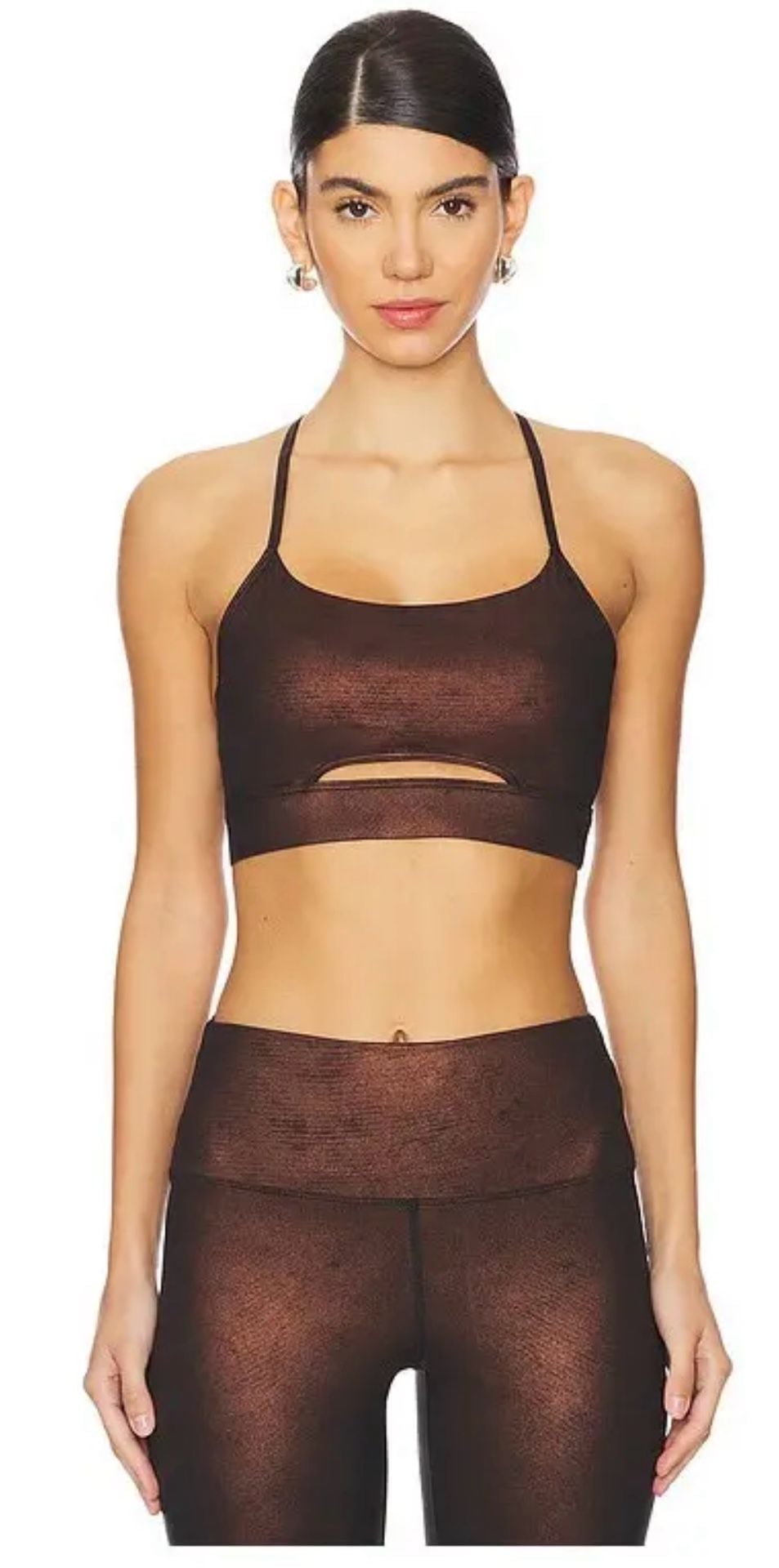 Beach Riot Java Glimmer Metallic Active Set XS Isla Top Tayler 7/8 Leggings 7