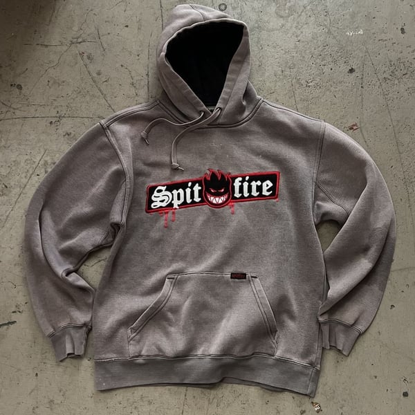 Youth Spitfire Immortal Fire Embroidered Pullover Hoodie, YOUTH Gray