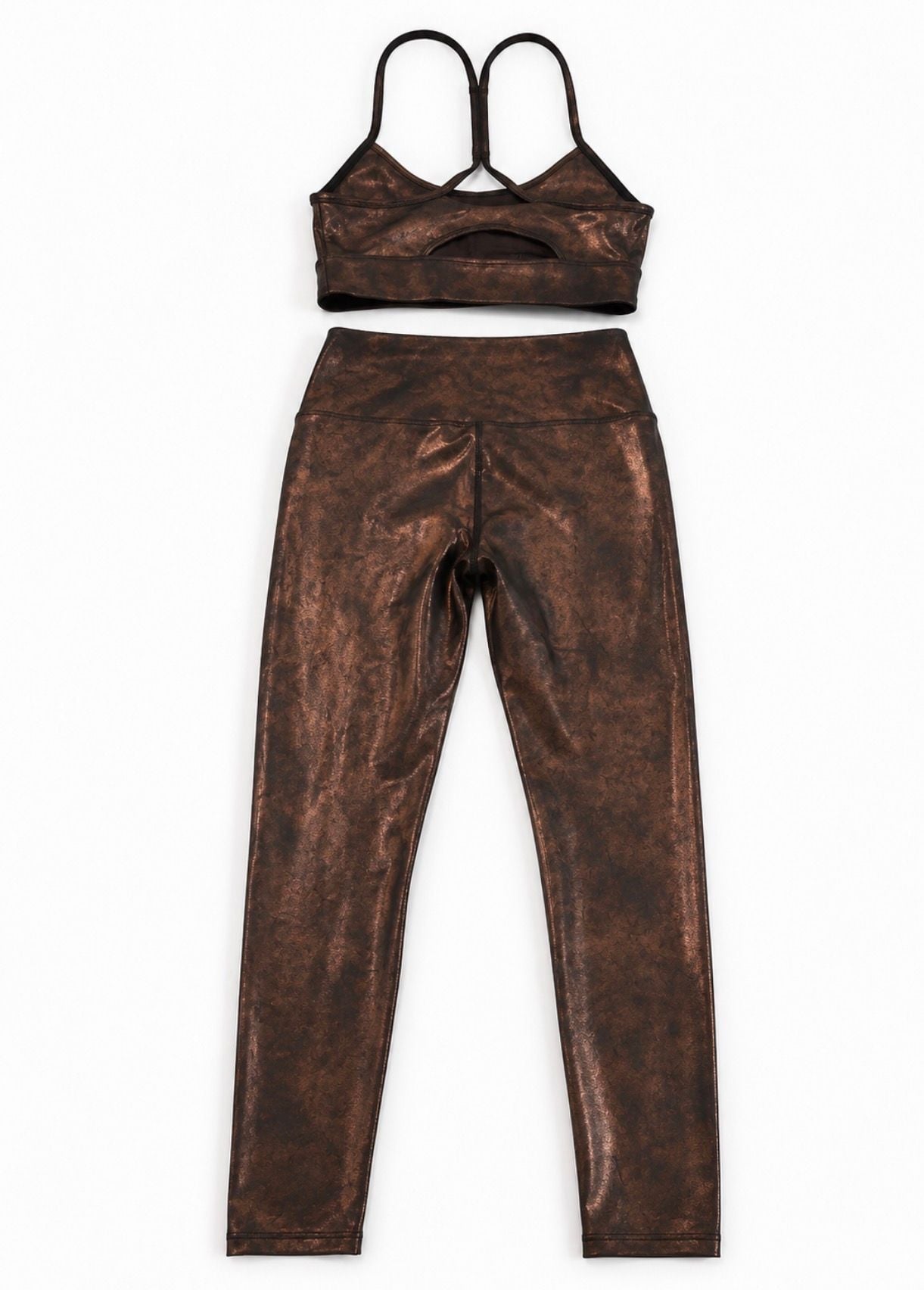 Beach Riot Java Glimmer Metallic Active Set XS Isla Top Tayler 7/8 Leggings 13