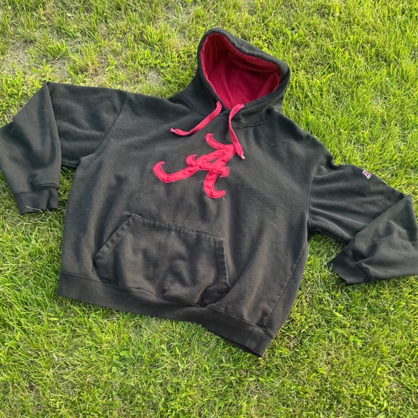 Alabama Crimson Tide Script A Logo Black Hoodie Sweatshirt