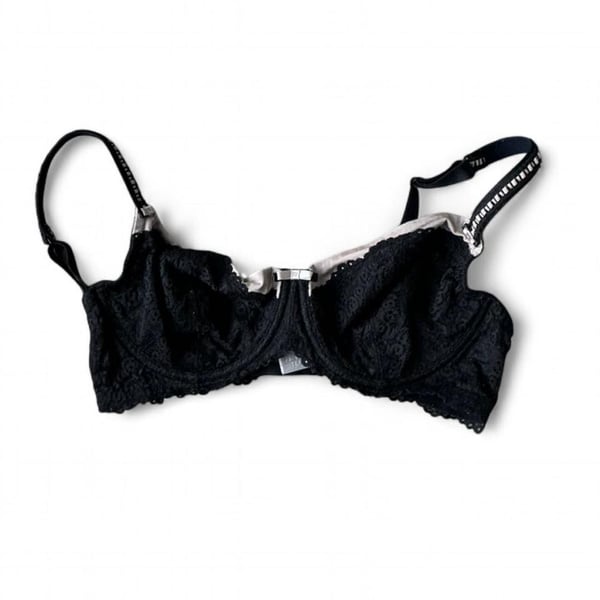 Y2K Victoria’s Secret Black Lace Balconette Bralette – Size 36D
