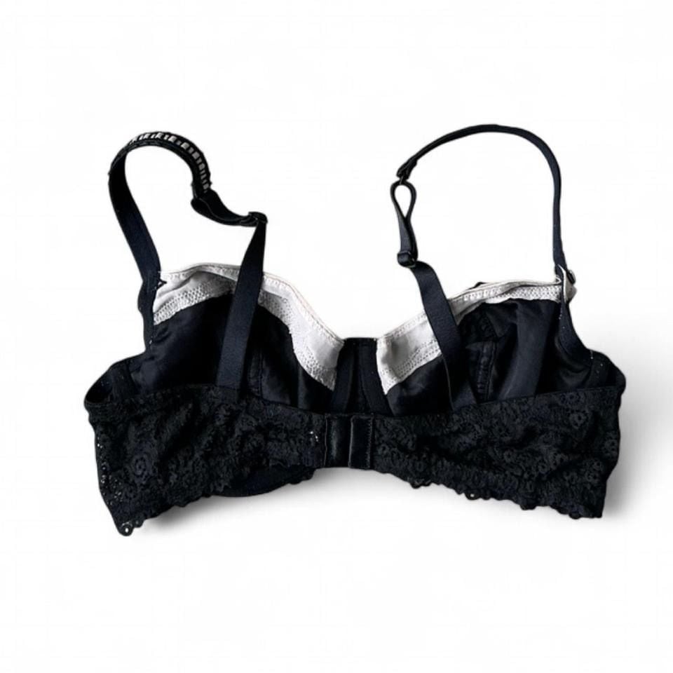 Y2K Victoria’s Secret Black Lace Balconette Bralette – Size 36D 2