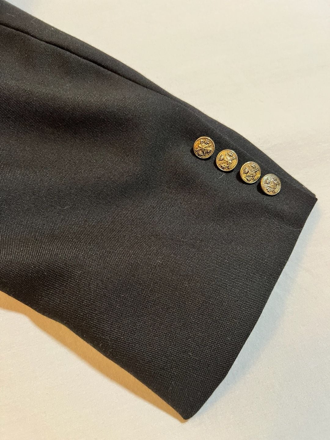 Heritage Collection Men's Black Two-Button Blazer with Gold Crest Buttons 7