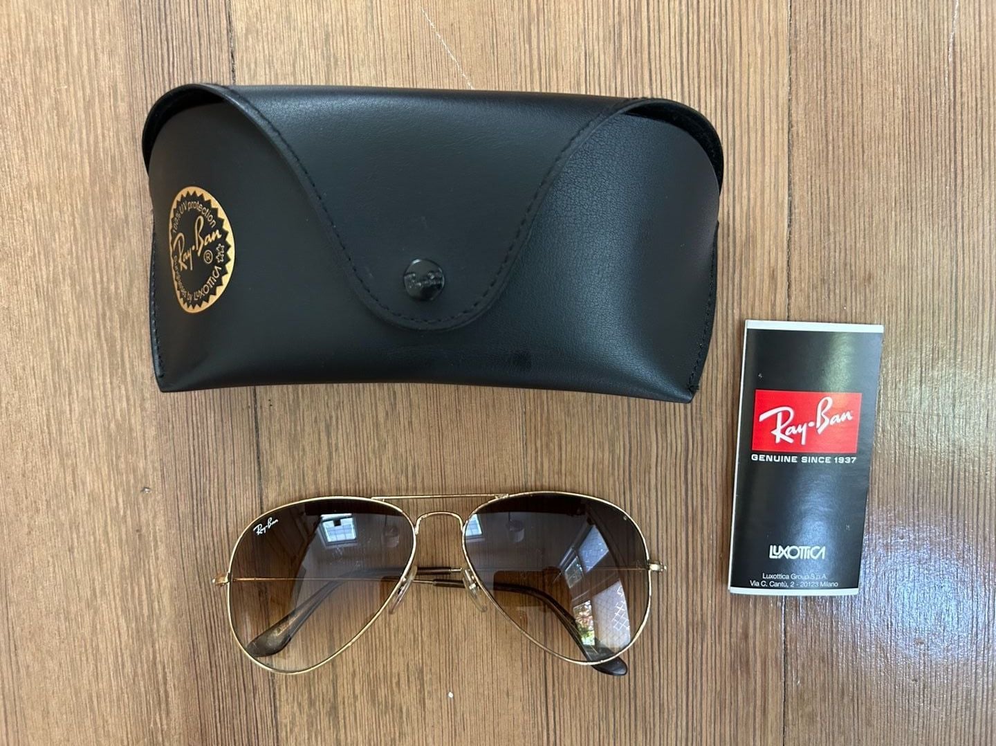 Ray-Ban Aviator Large Metal Gold Frame Sunglasses with Brown Lenses 2