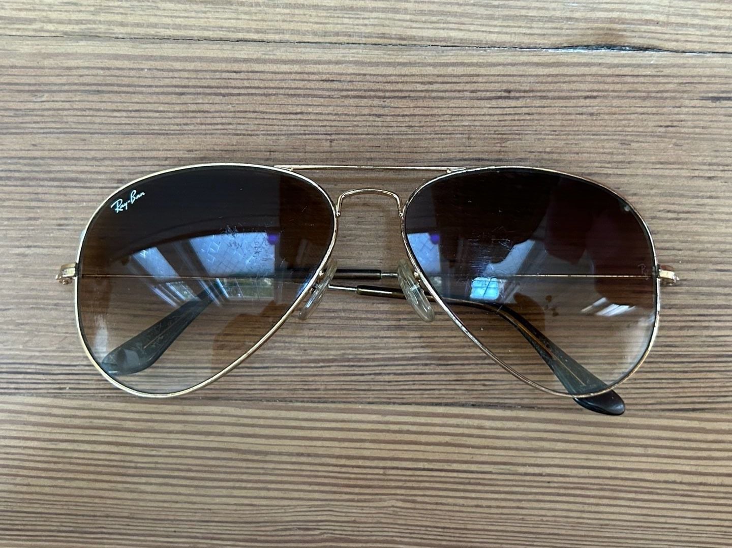 Ray-Ban Aviator Large Metal Gold Frame Sunglasses with Brown Lenses 3