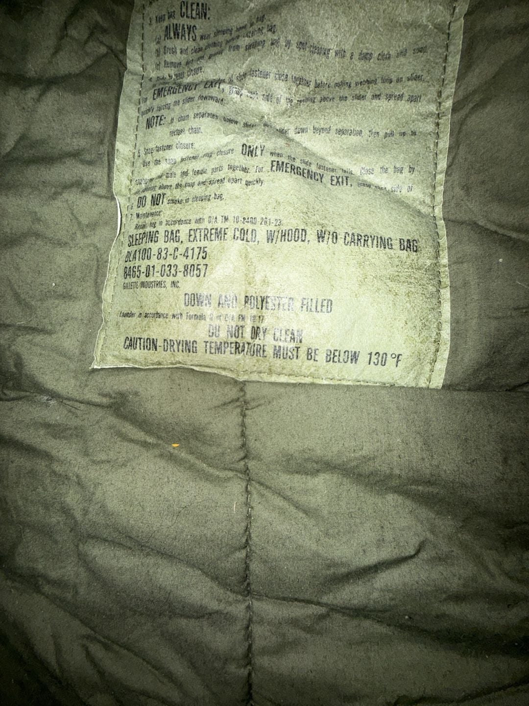 US Military Extreme Cold Weather Down and Polyester Mummy Sleeping Bag 3