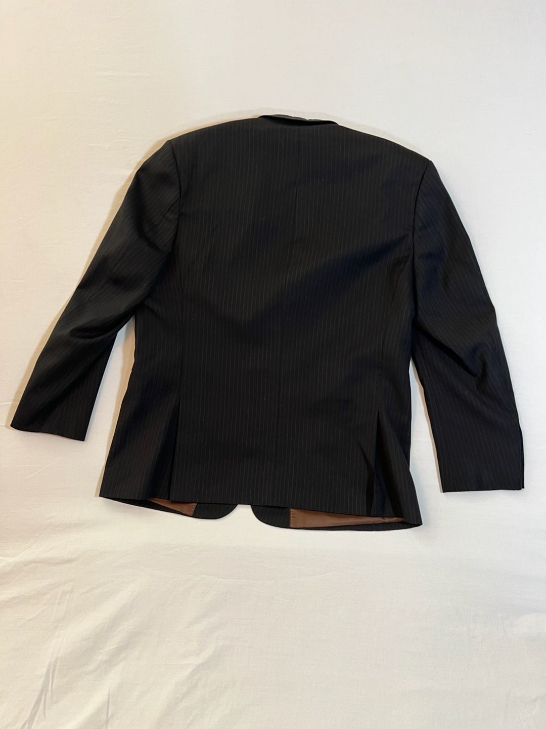 CTR Clothing Perfect Traveler Black Pinstripe Wool Blend Suit Jacket Blazer 44R 3