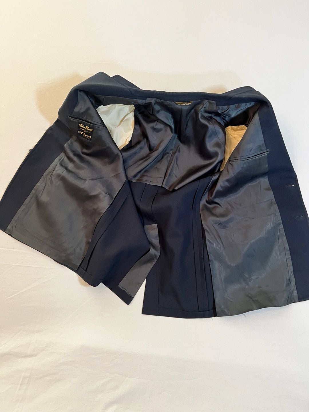 Vintage Palm Beach Navy Blue Blazer Sport Coat Tailored for C.R. Moriant 6