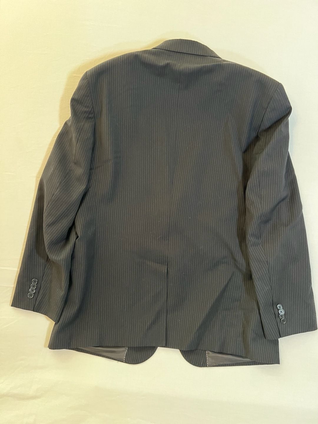Murano Collezione Men's Black Pinstripe Two-Button Blazer Jacket 43R 3