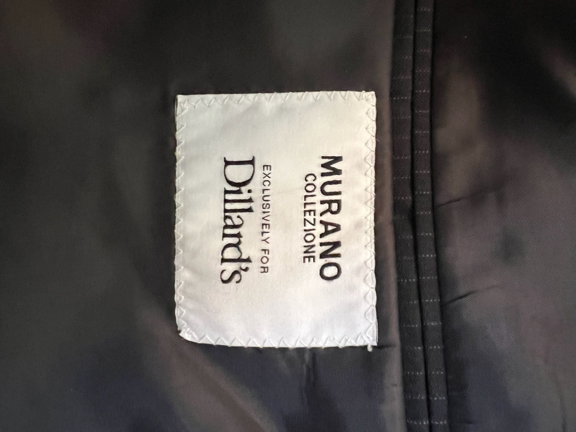 Murano Collezione Men's Black Pinstripe Two-Button Blazer Jacket 43R 5