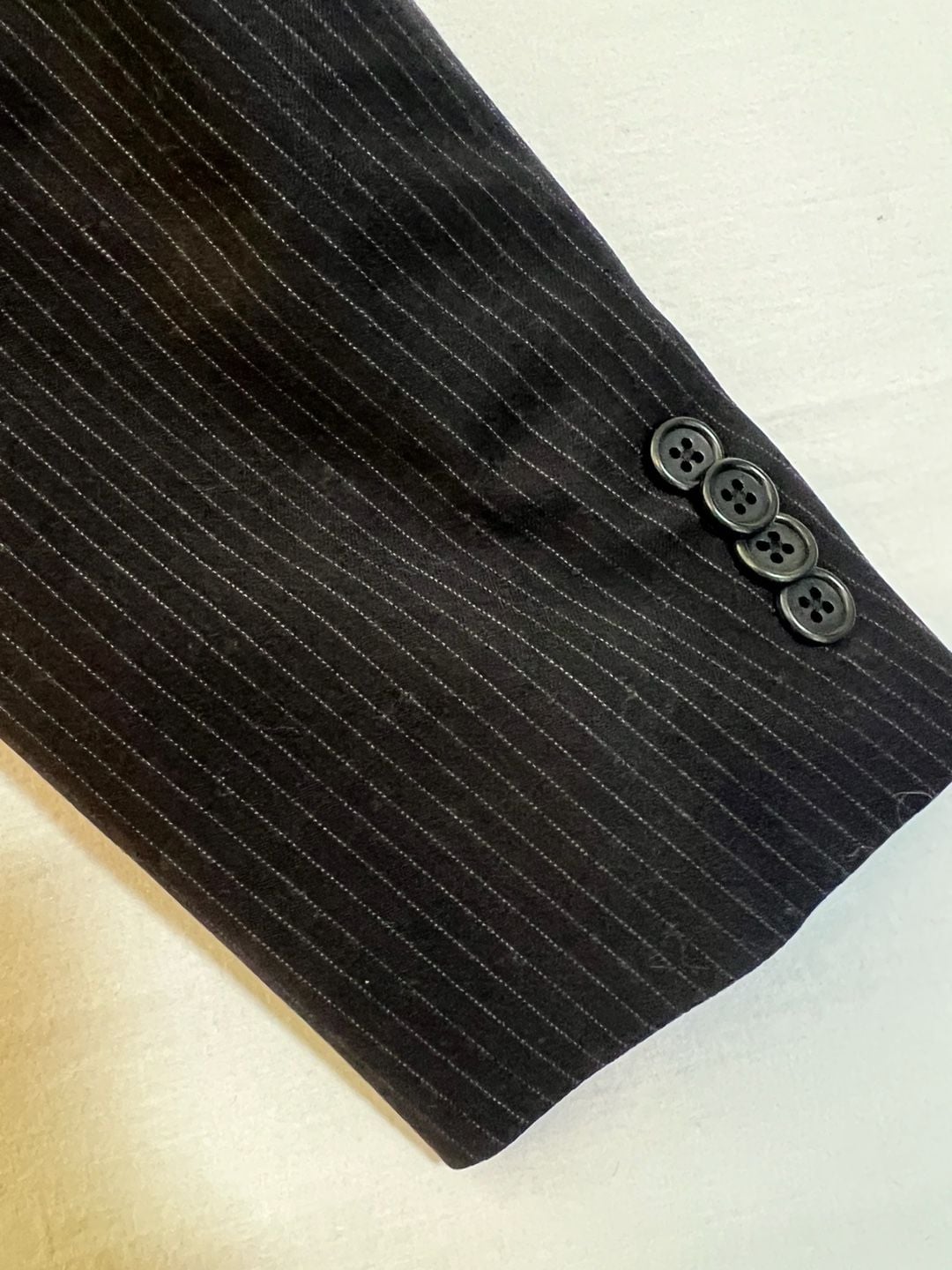 Murano Collezione Men's Black Pinstripe Two-Button Blazer Jacket 43R 8