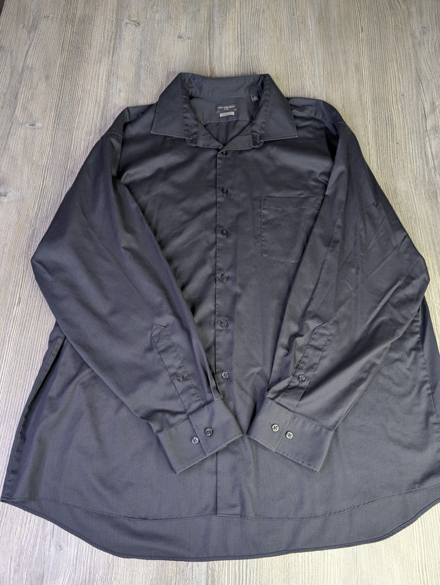 Van Heusen Flex Regular Fit Stretch Long Sleeve Dress Shirt, Size 18.5 34/35 4
