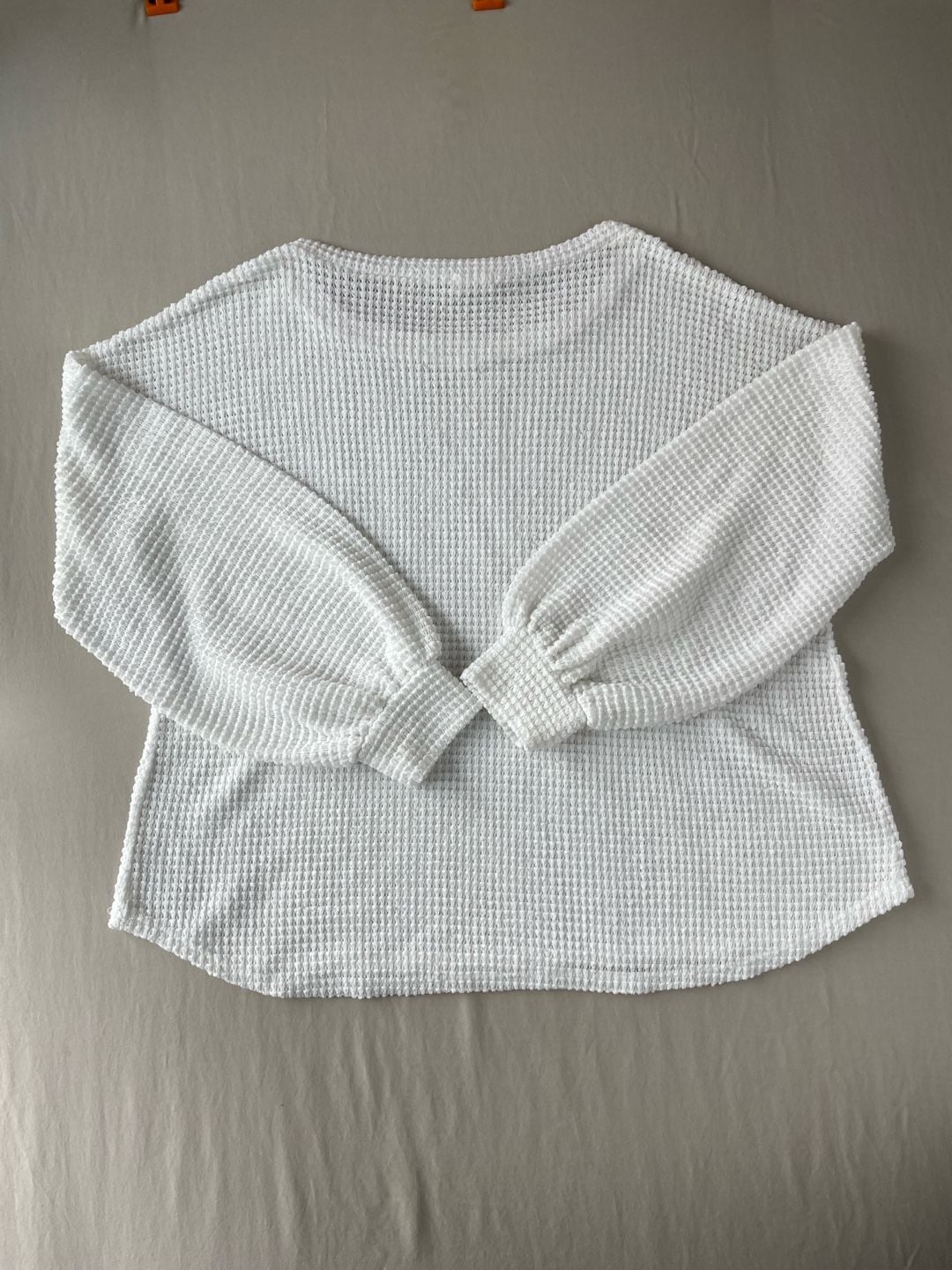 BiBi Women's Long Sleeve Waffle Knit Thermal Pullover Sweater 2