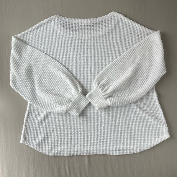 BiBi Women's Long Sleeve Waffle Knit Thermal Pullover Sweater