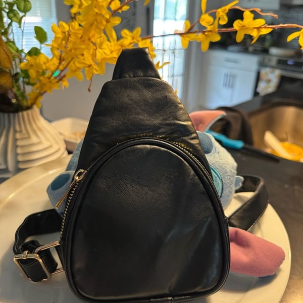 Mini French KOKO Faux Leather Minimalist Sling Chest Bag
