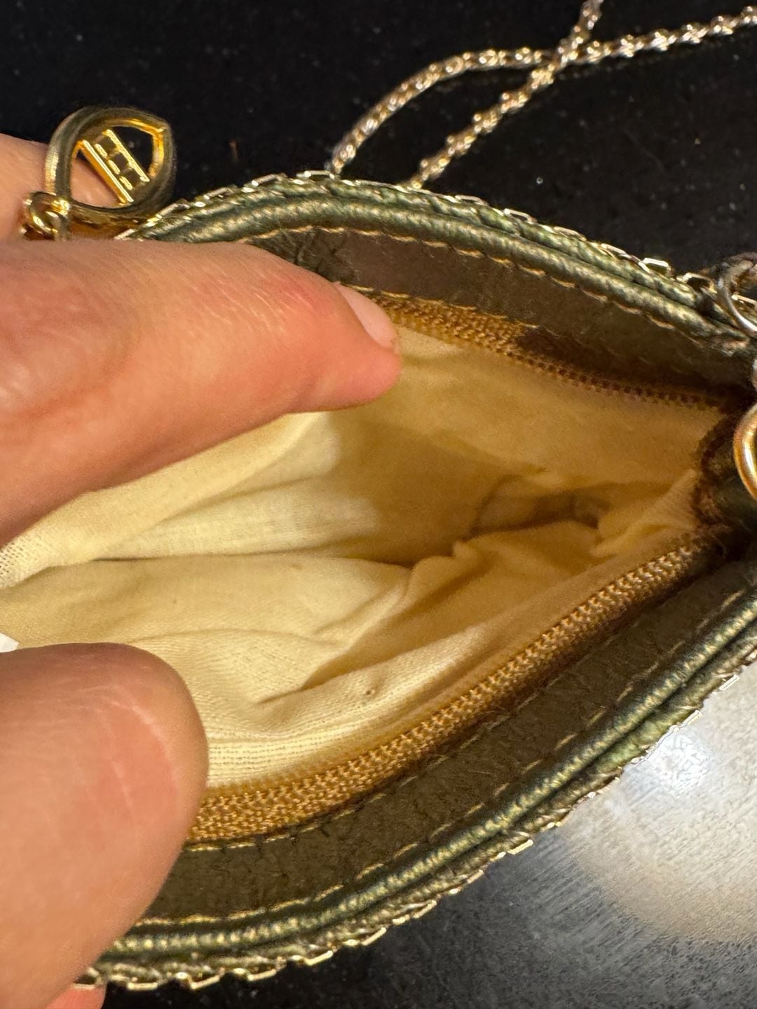 Vintage Gold Metal Mesh Evening Shoulder Bag with Chain Strap 6