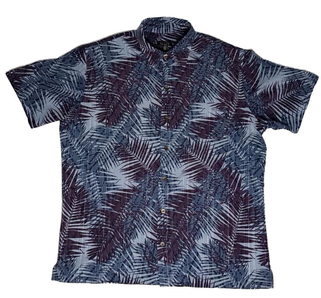 Van Heusen Men's Short Sleeve Button-Down Shirt with Palm Leaf Print 2