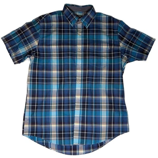 Van Heusen Classic Fit Men's Short Sleeve Plaid Button-Up Shirt