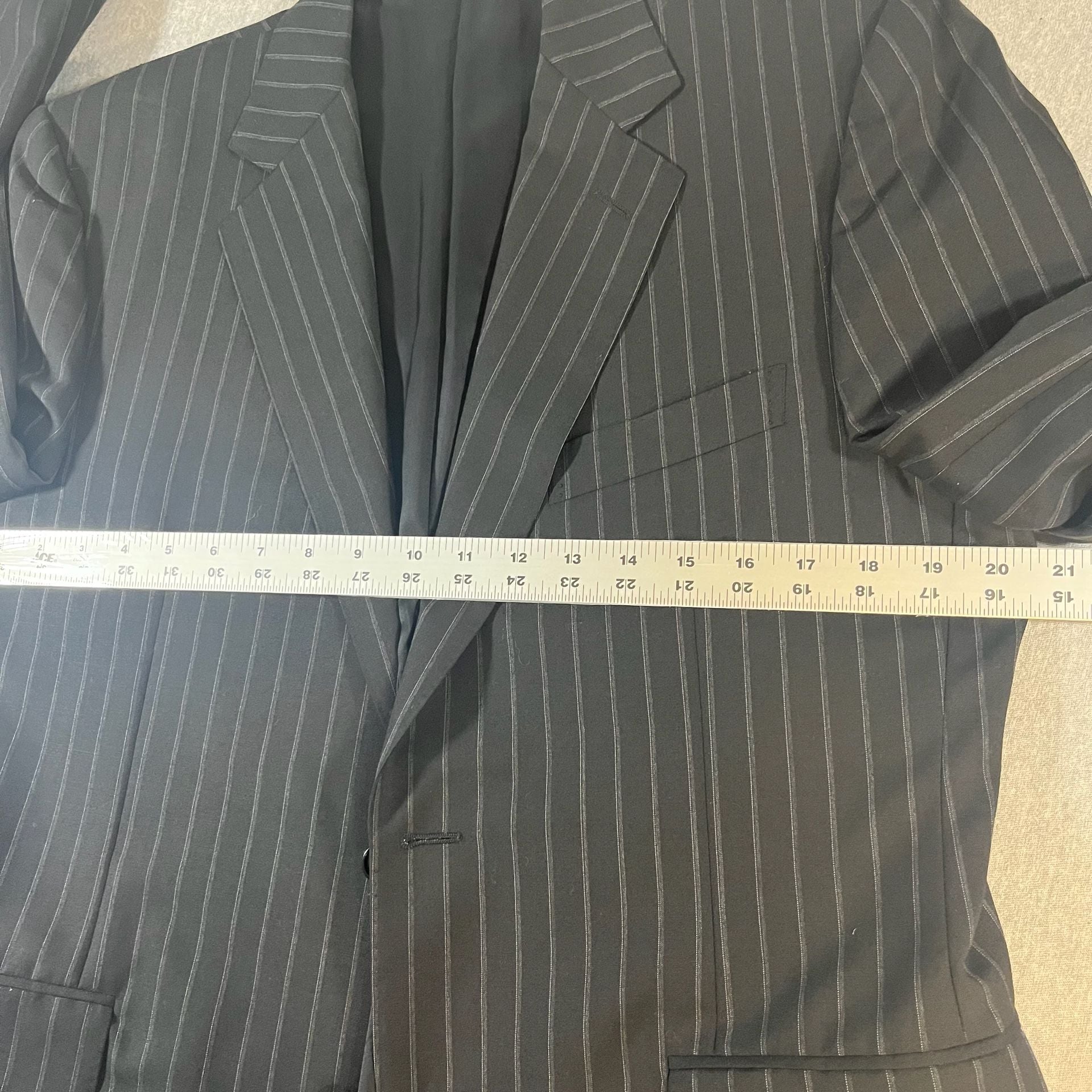 Canali Men's Striped 100% Wool Black Suit Jacket Blazer Made in Italy Size 40R 2