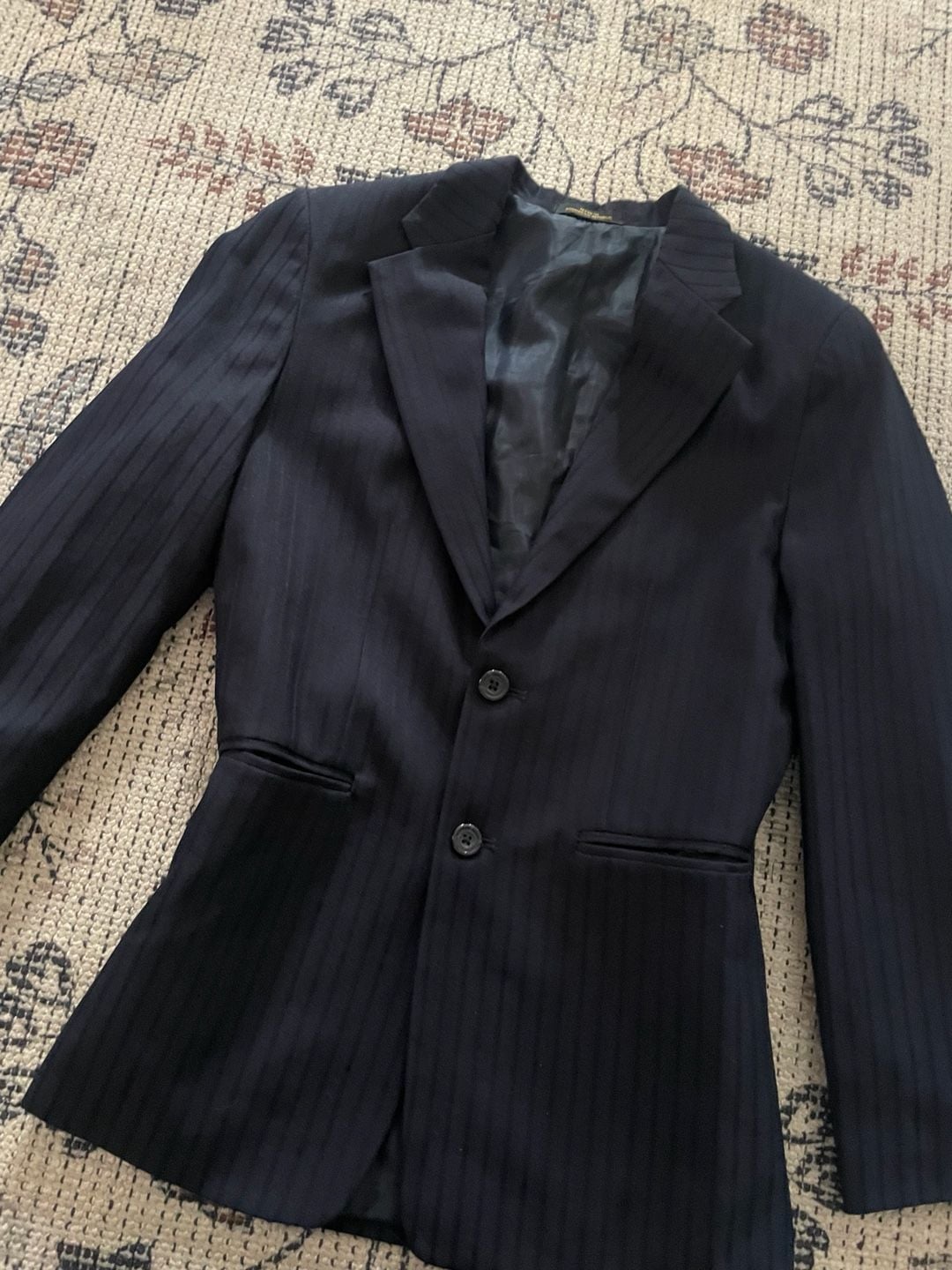 Arrow USA 1851 Black Pinstripe Two-Button Blazer 2