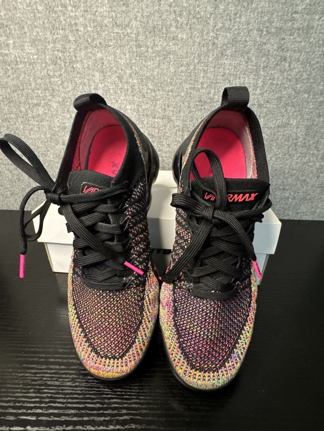 Nike Air VaporMax Flyknit 2 'Black Multi-Color' Running Shoes 9
