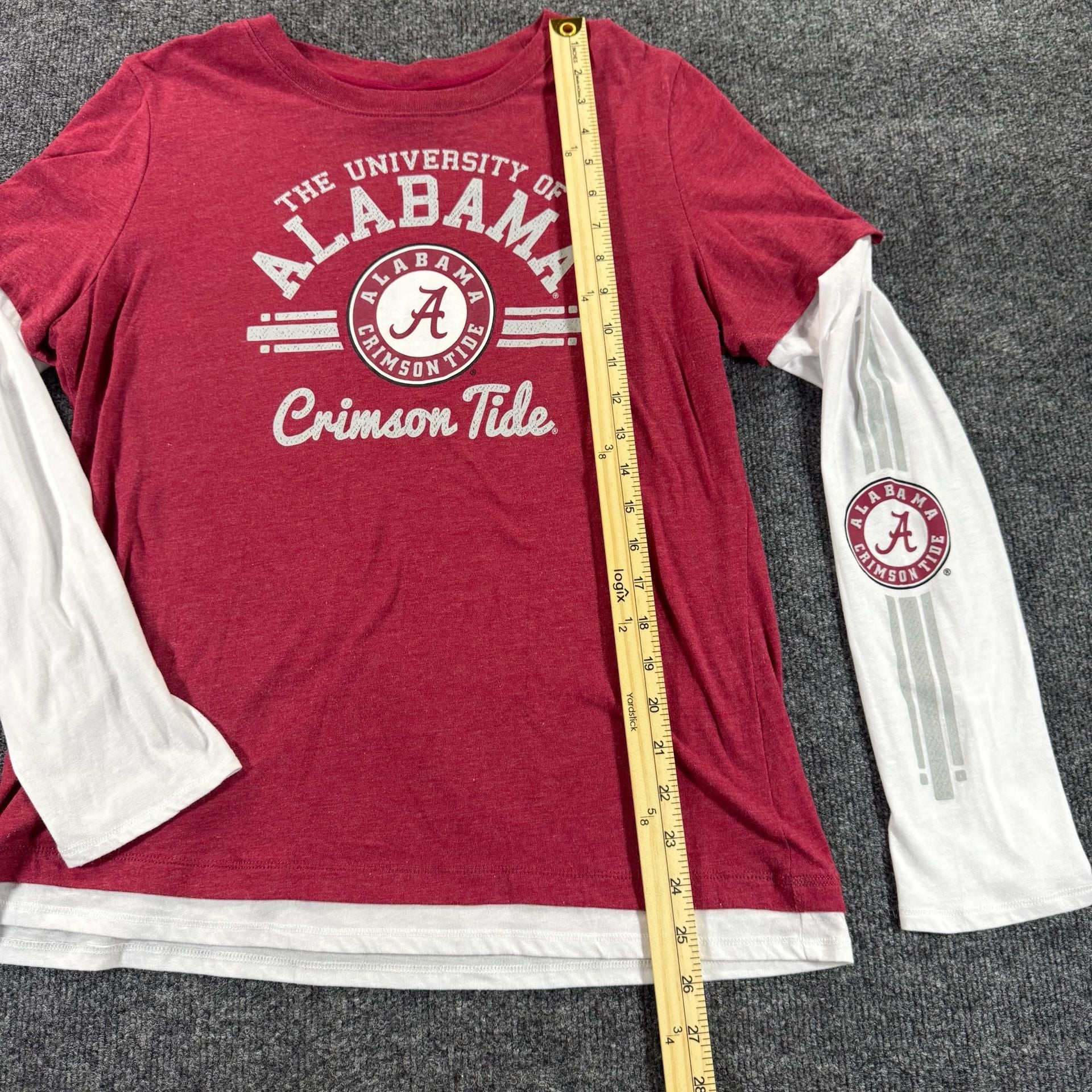 University of Alabama Crimson Tide Faux Layered Long Sleeve Woman XL 8
