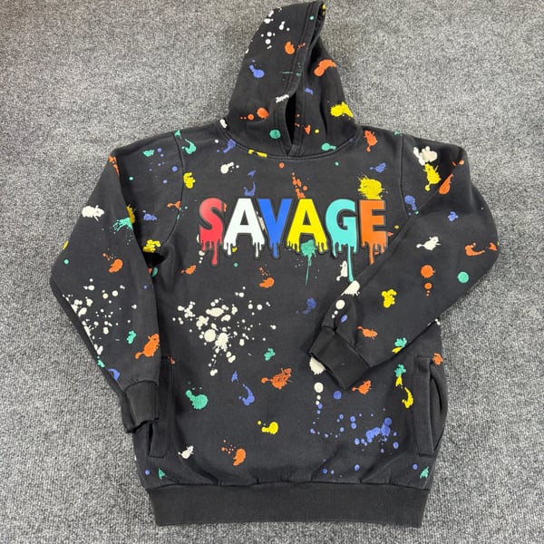 Brooklyn's Best Savage Paint Splatter Drip Hoodie